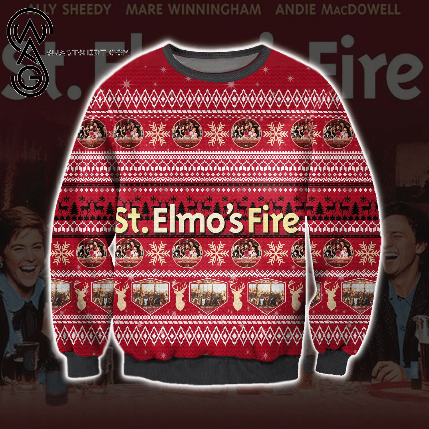 St Elmo's Fire Full Print Ugly Christmas Sweater