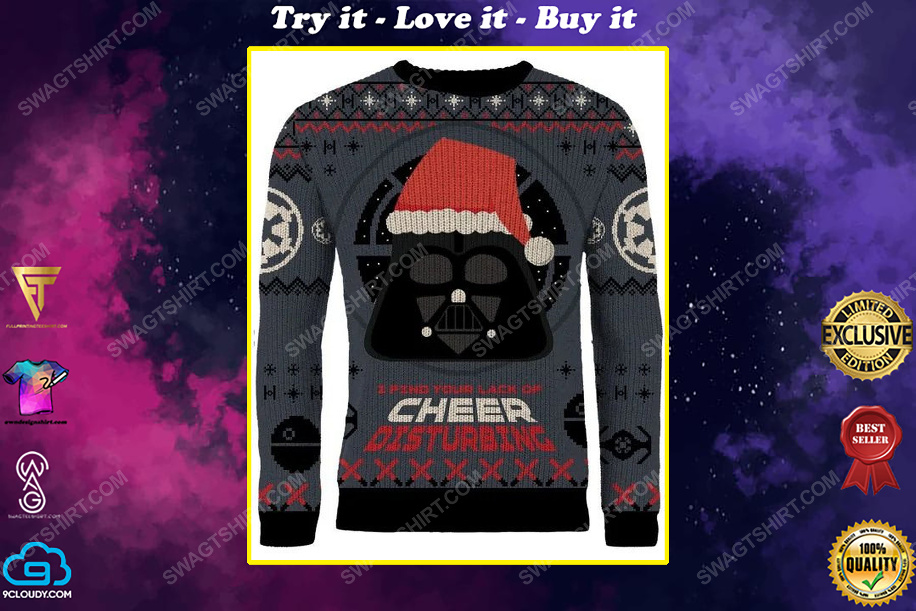 Star wars darth vader i find your lack of cheer disturbing ugly christmas sweater