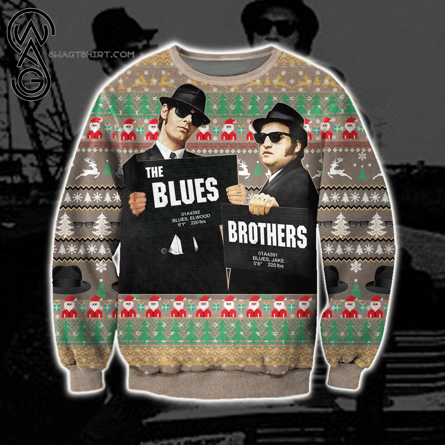 The Blues Brothers Full Print Ugly Christmas Sweater