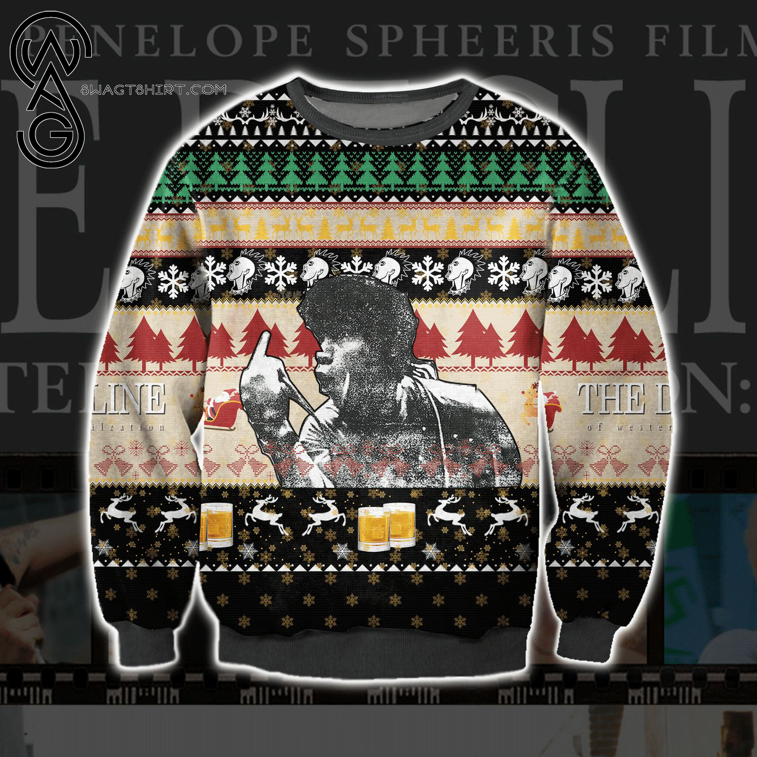 The Decline of Western Civilization Full Print Ugly Christmas Sweater
