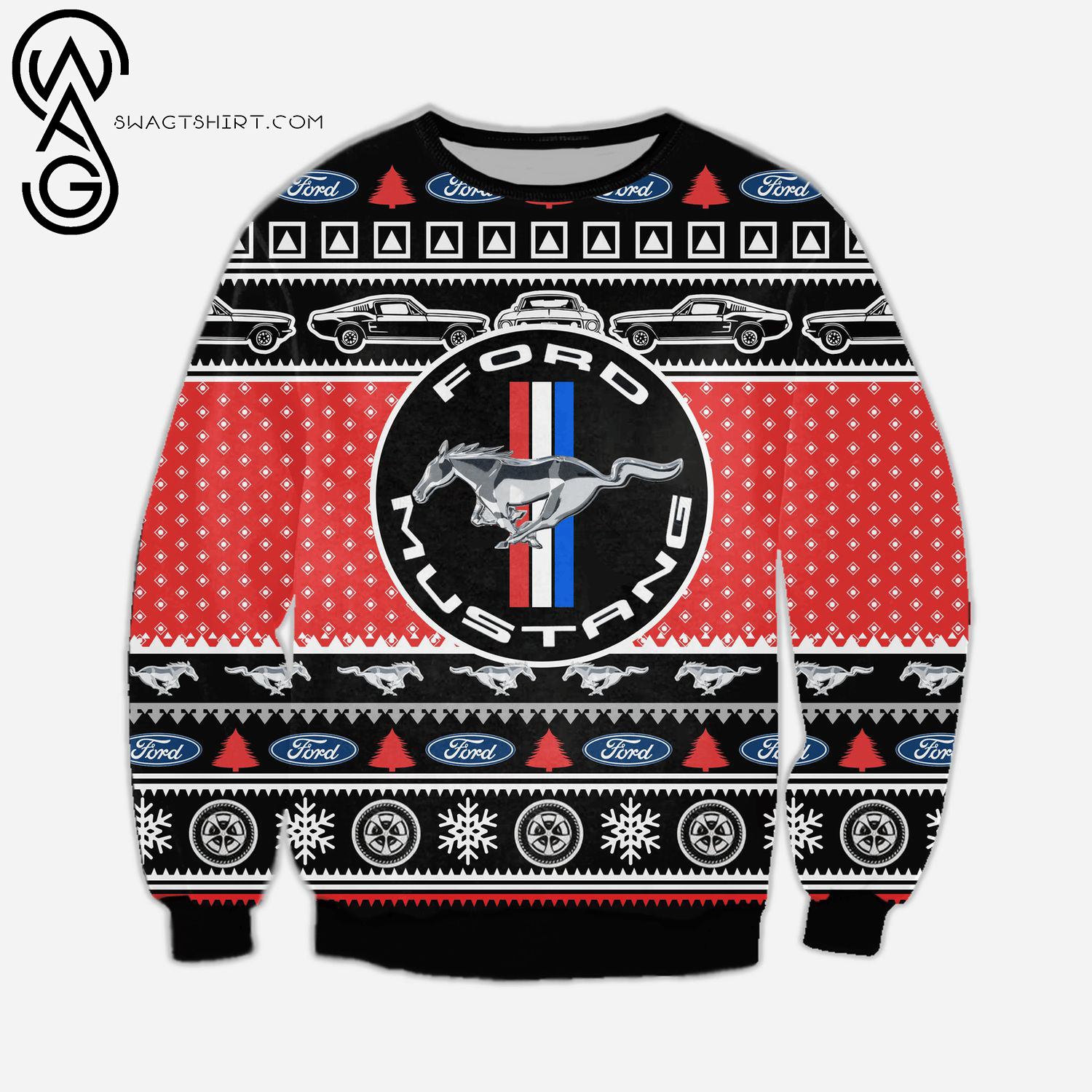 The Ford Mustang Full Print Ugly Christmas Sweater