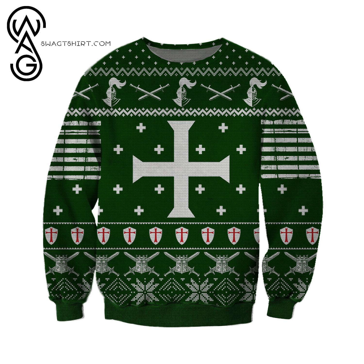 The Knights Templar Full Print Ugly Christmas Sweater