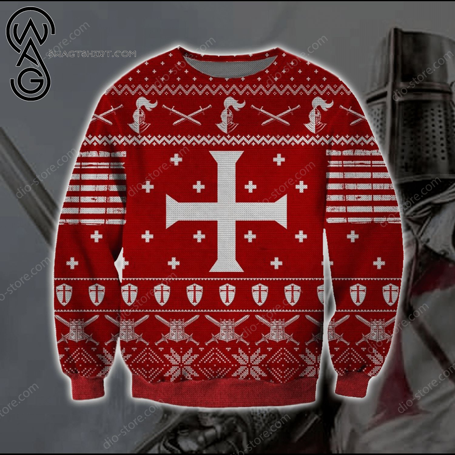 The Knights Templar Full Print Ugly Christmas Sweater