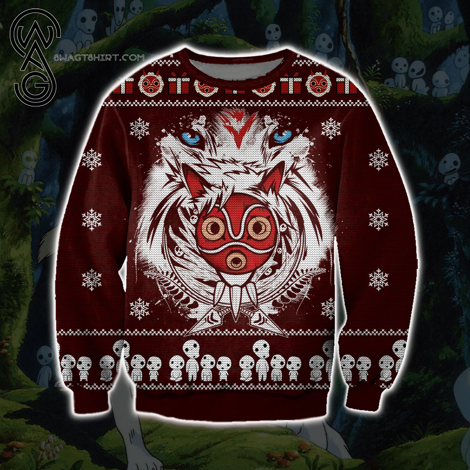 The Princess Mononoke Full Print Ugly Christmas Sweater