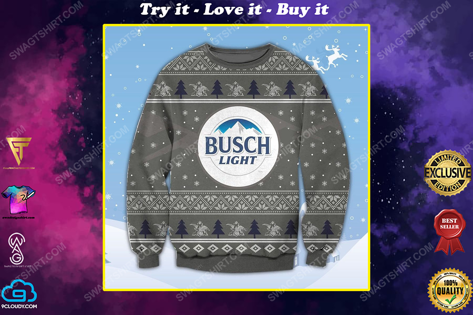 The busch light ugly christmas sweater