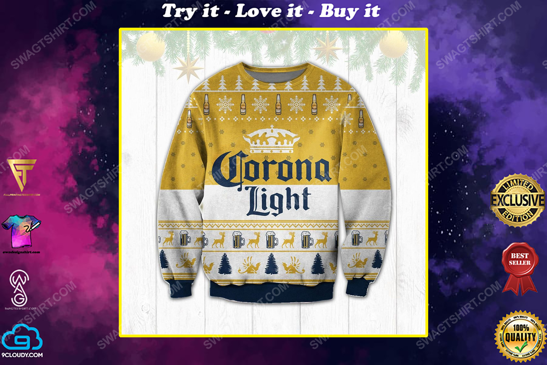 The corona light beer ugly christmas sweater