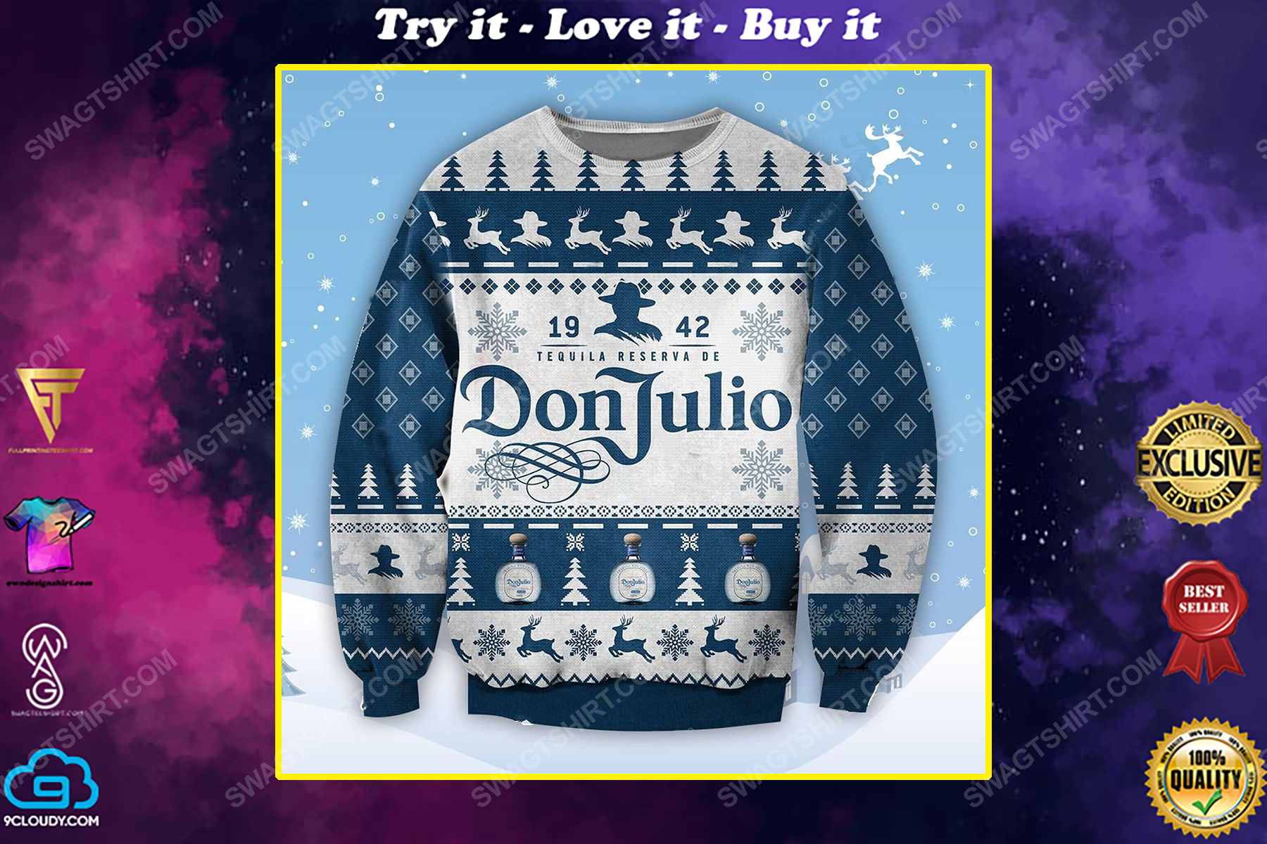 The don julio tequila ugly christmas sweater