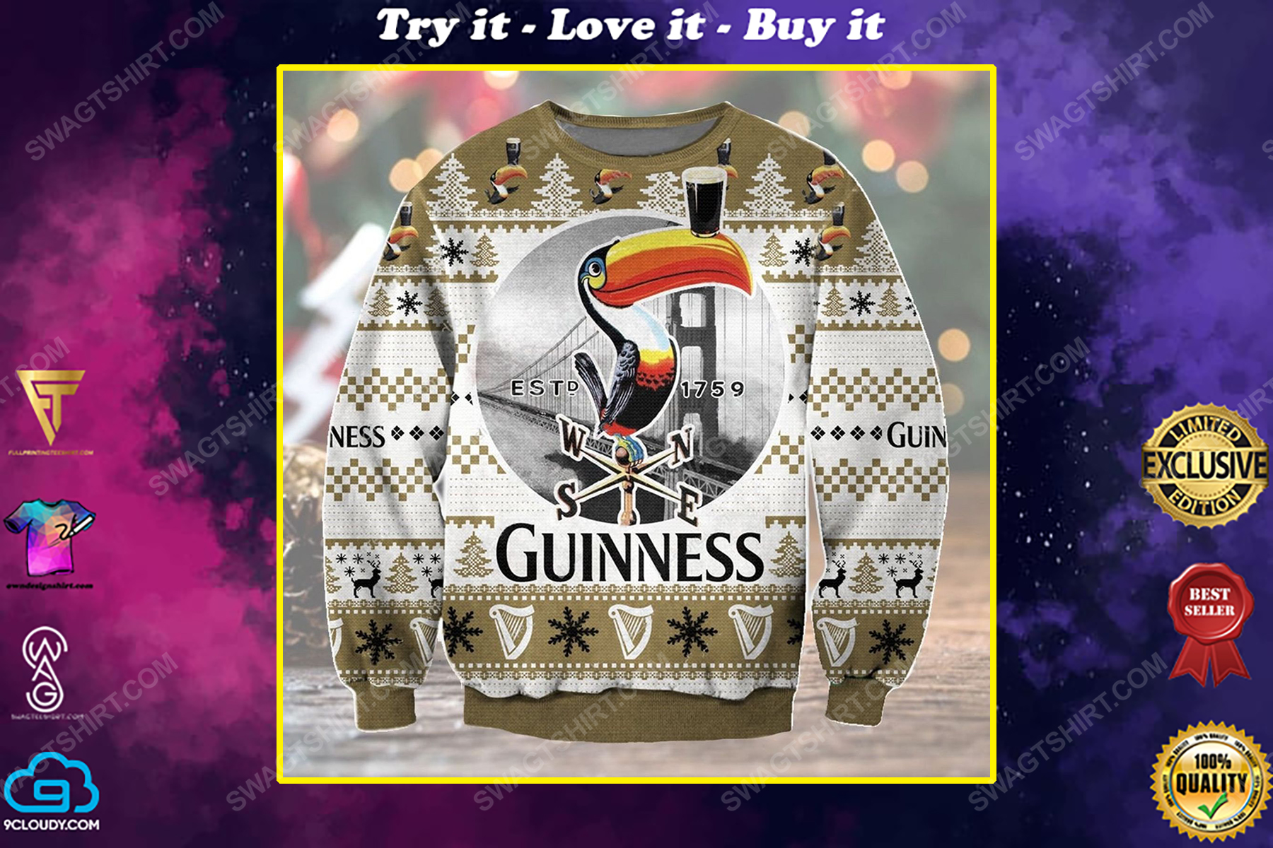 The guinness beer ugly christmas sweater