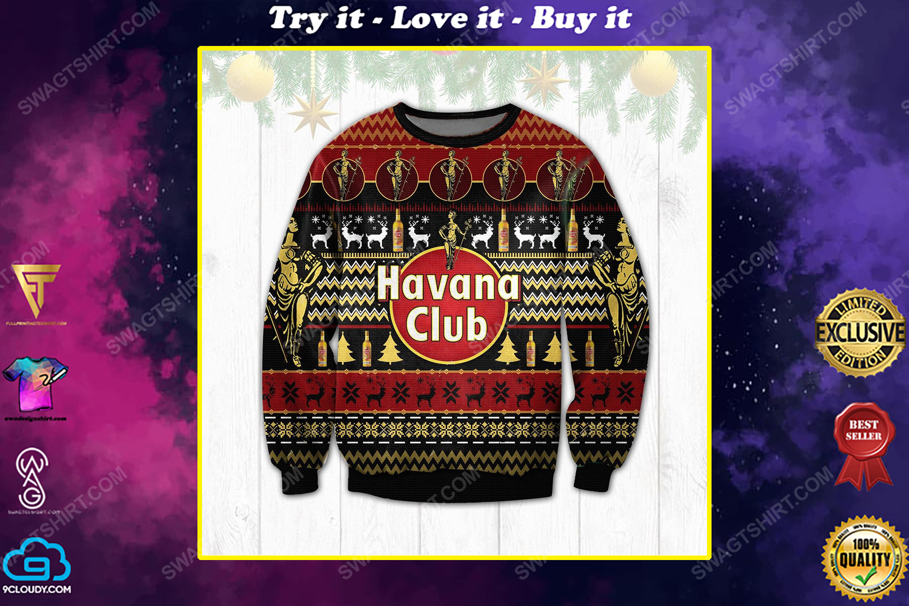 The havana club rum ugly christmas sweater