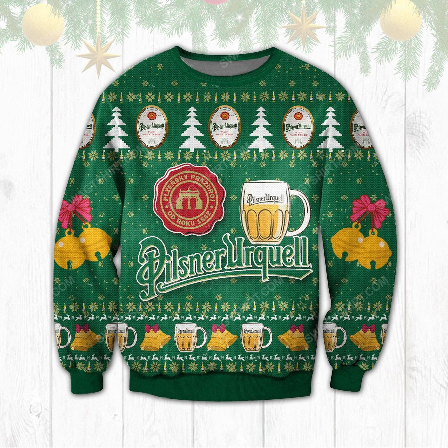 The pilsner urquell beer ugly christmas sweater