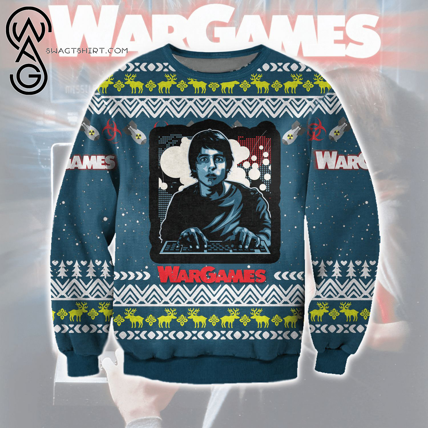 WarGames Movie Full Print Ugly Christmas Sweater
