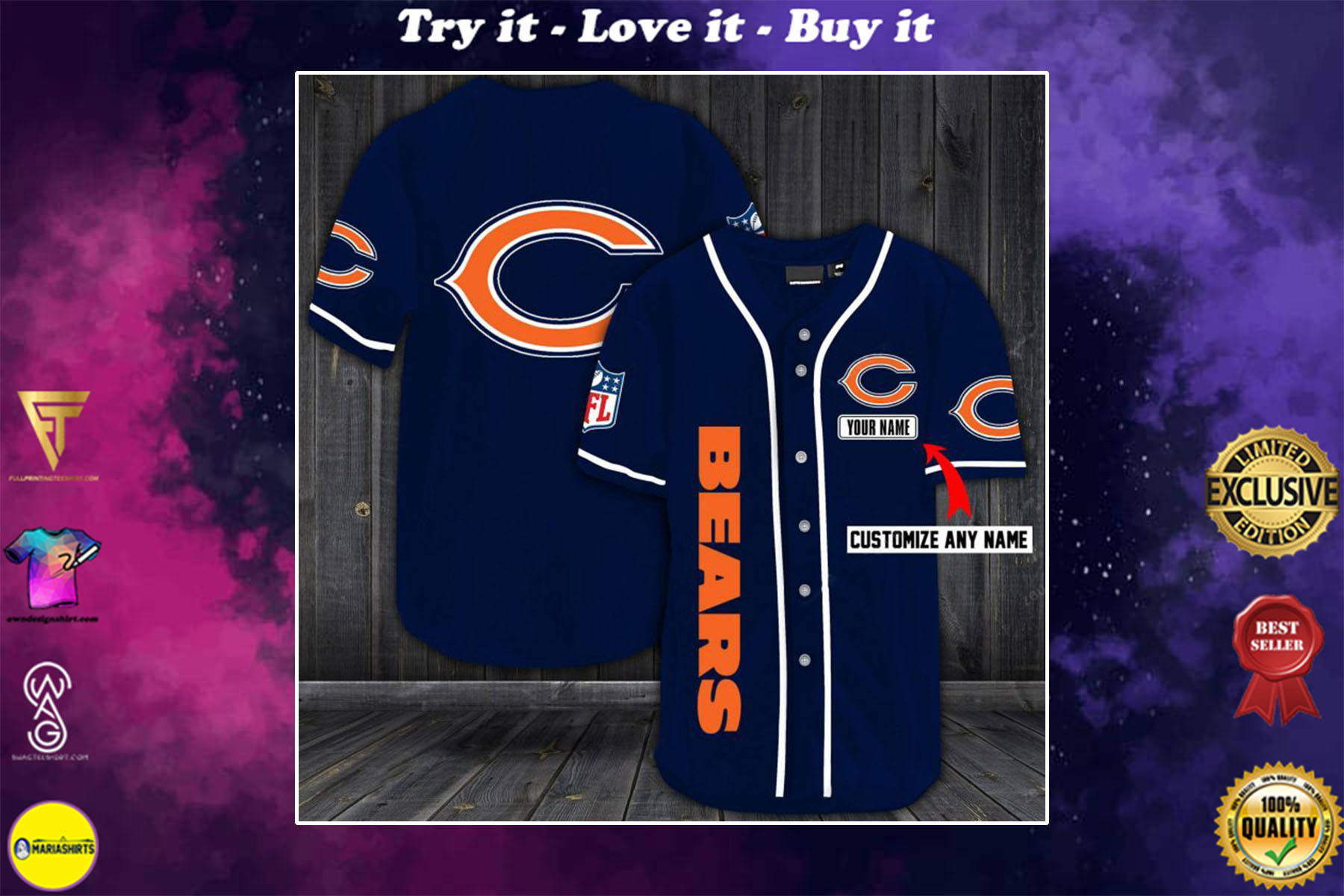 customize name jersey chicago bears shirt