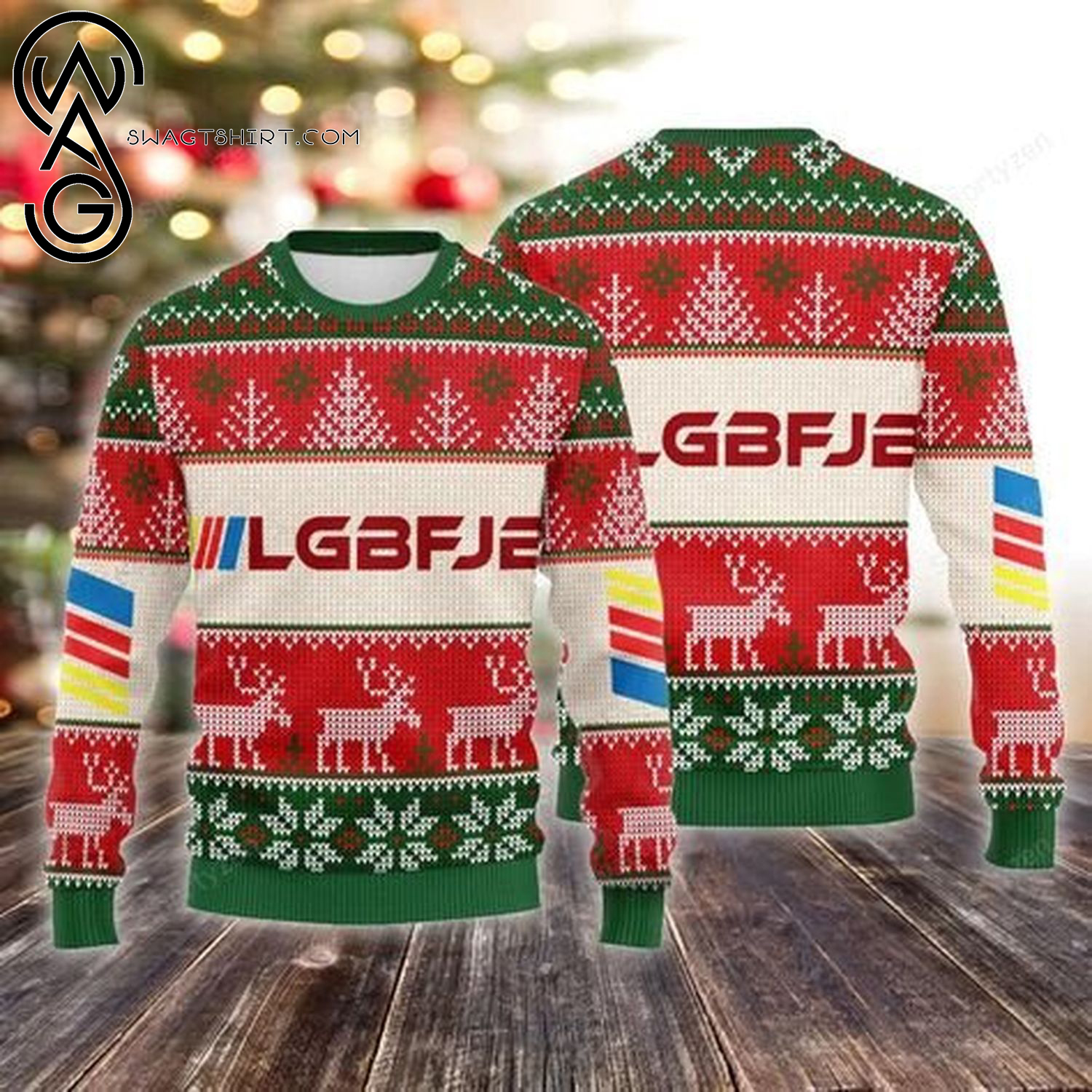 LGBFJB Let's Go Brandon Full Print Ugly Christmas Sweater