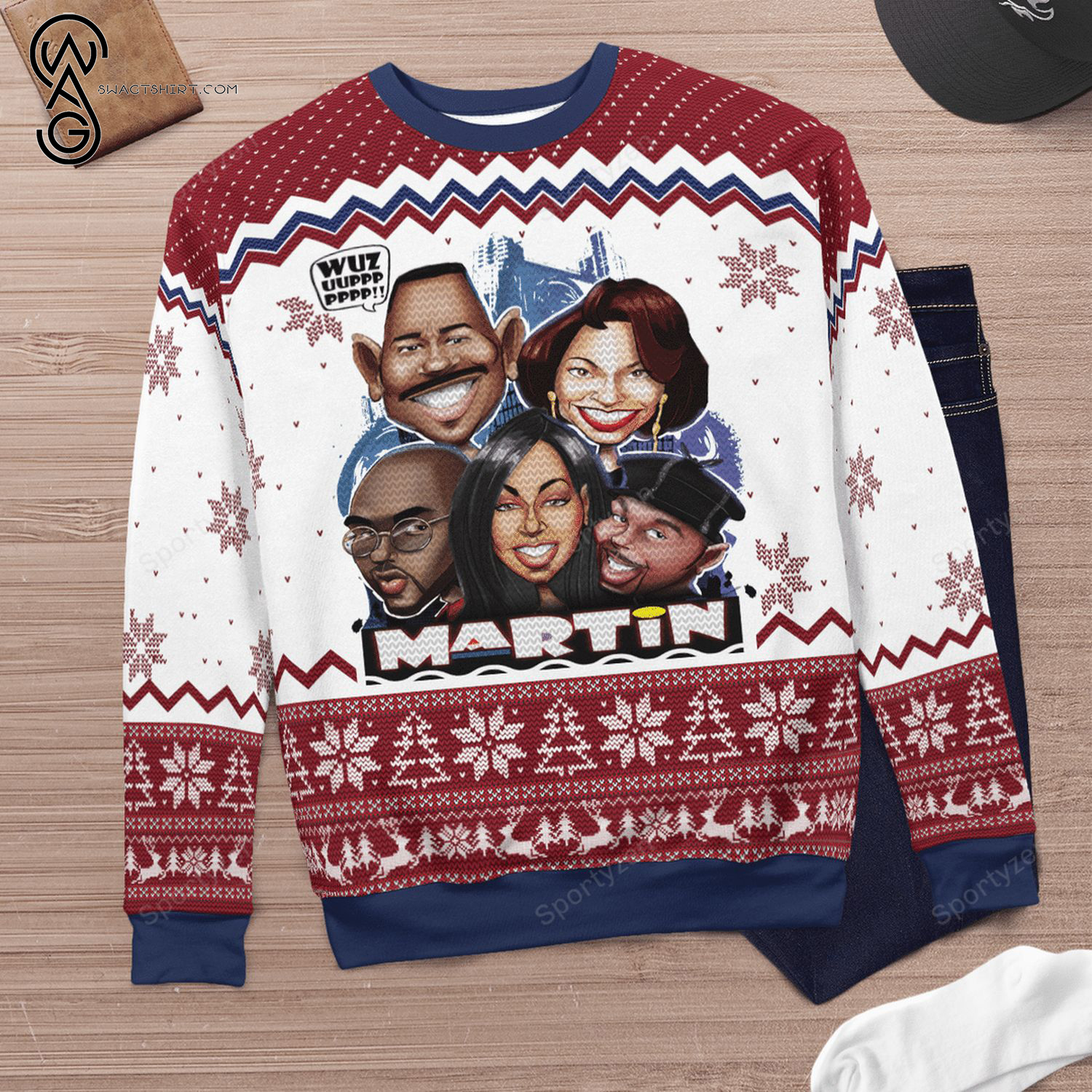 Martine African American Full Print Ugly Christmas Sweater