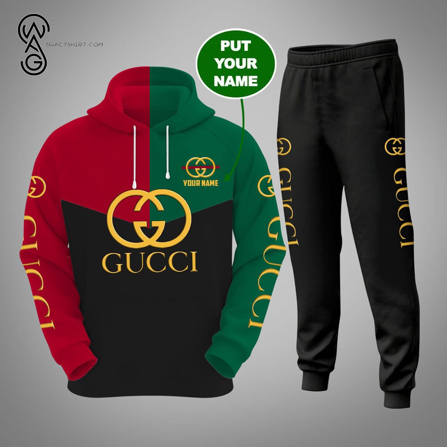 Custom Gucci Full Print Hoodie And Pants