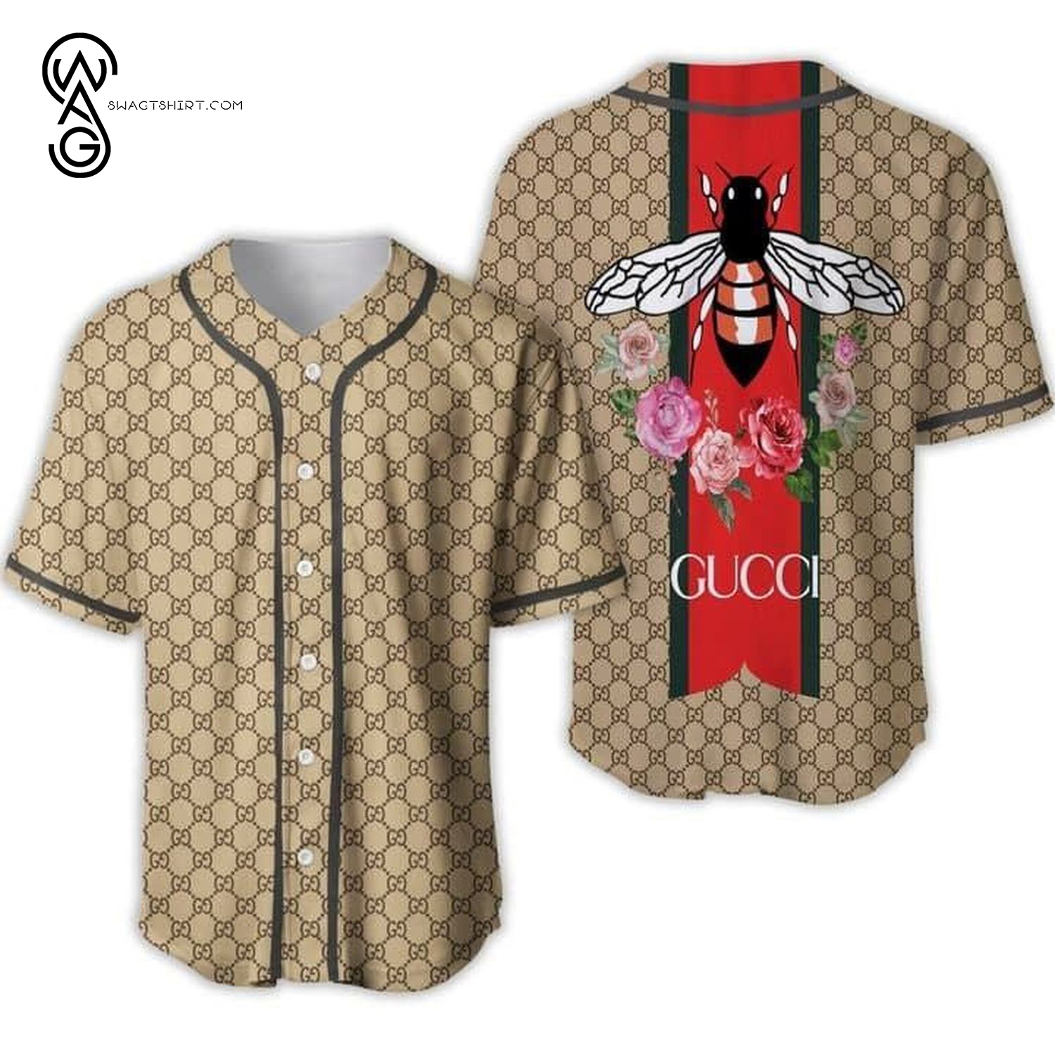 Gucci Bee Full Printed Baseball Jersey