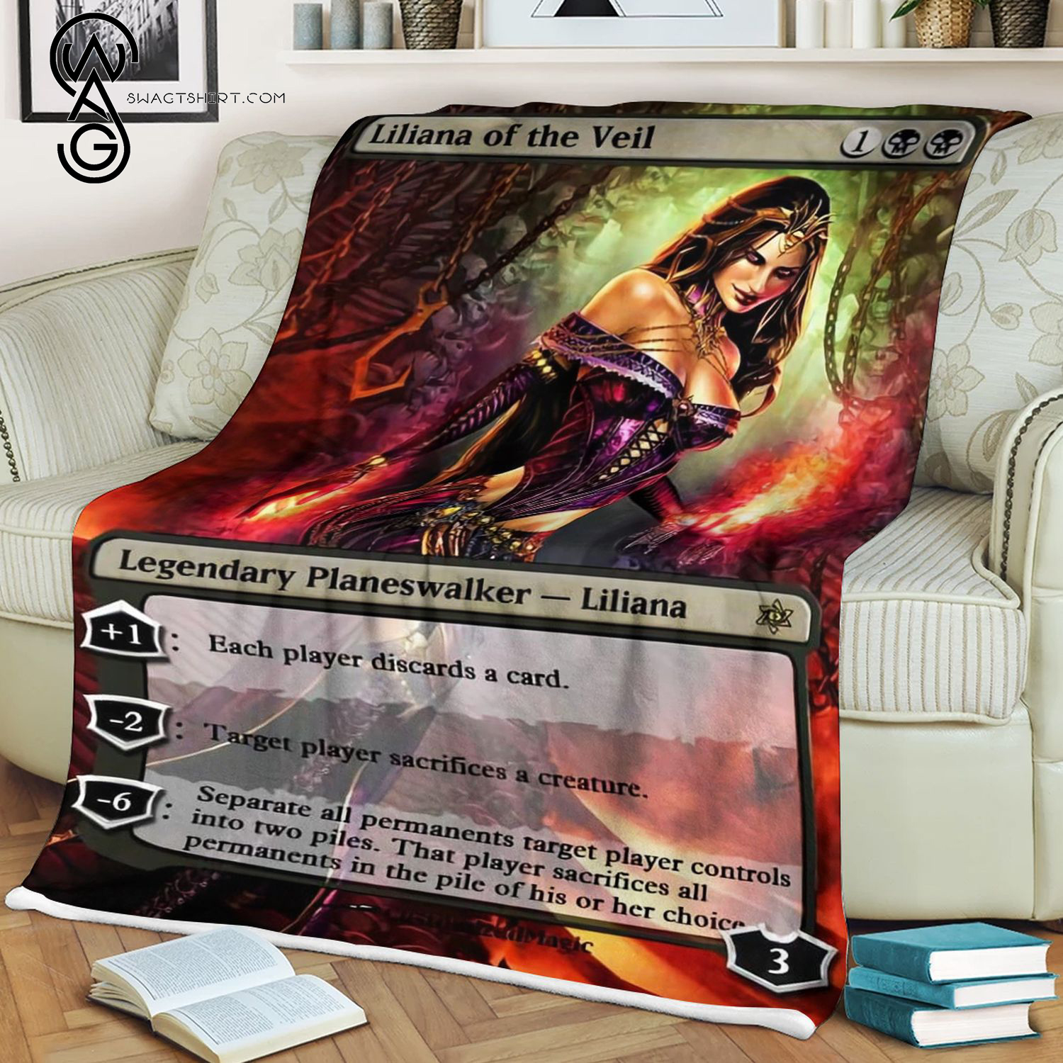 Liliana Of The Veil Game Magic The Gathering Blanket