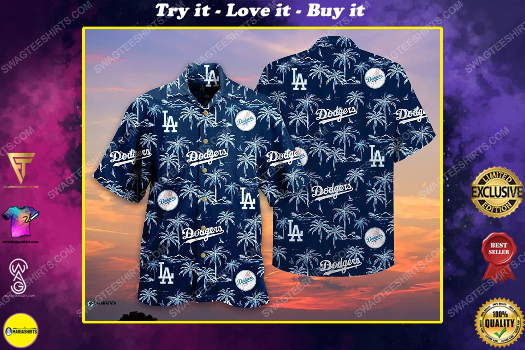 Los Angeles Dodgers MLB Hawaiian Shirt Bikinistime Aloha Shirt