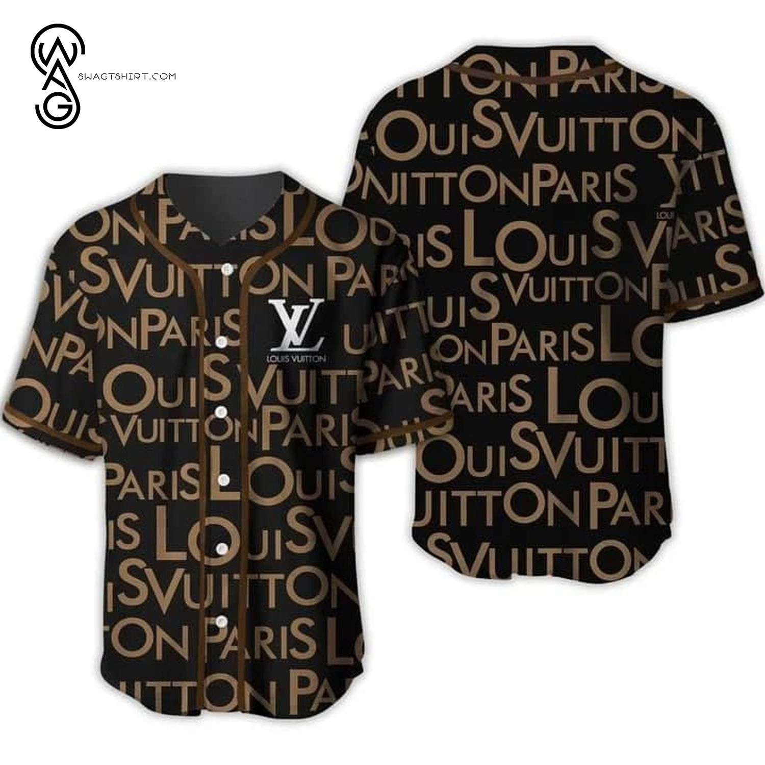 Louis Vuitton Symbols Full Printed Baseball Jersey
