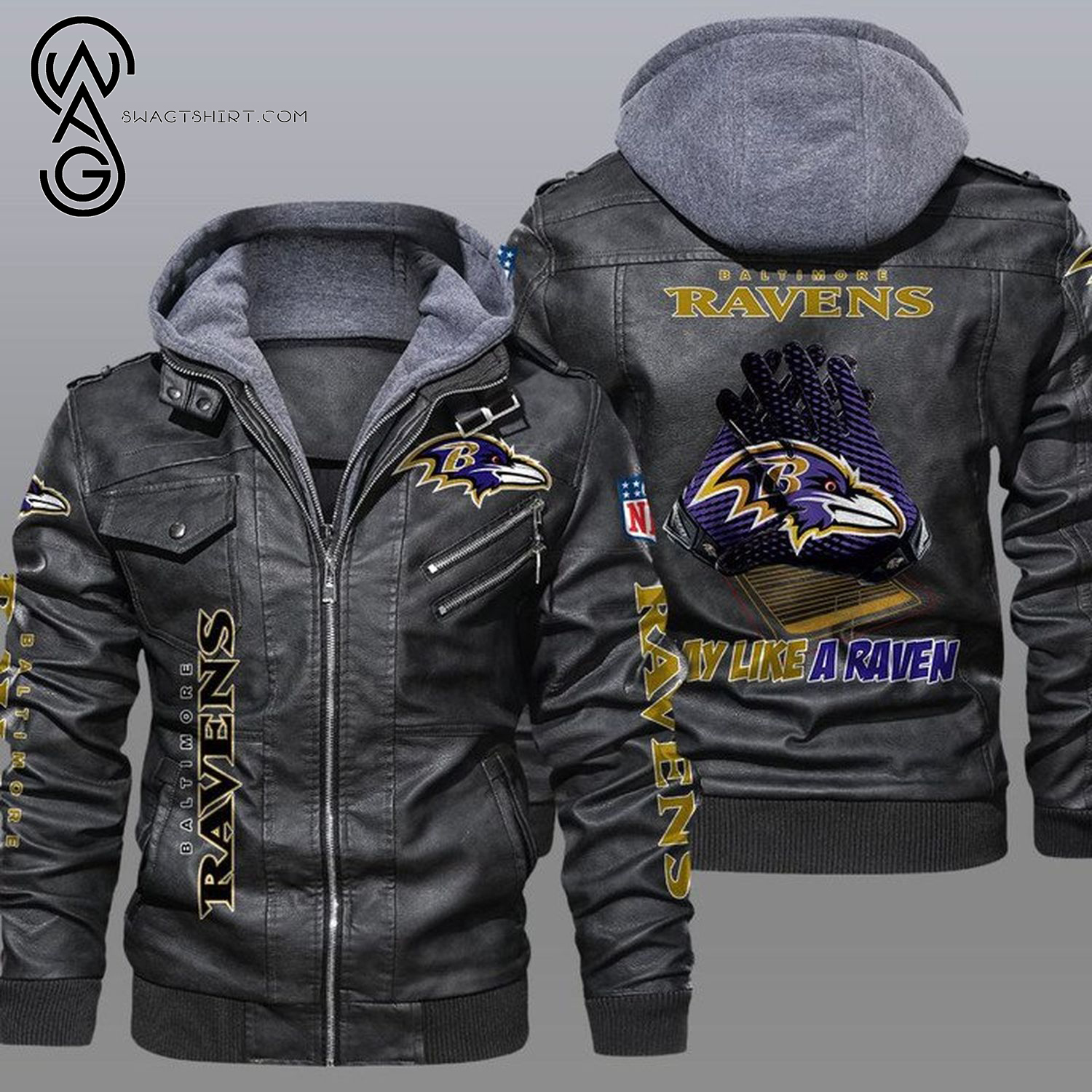 National Football League Baltimore Ravens Leather Jacket