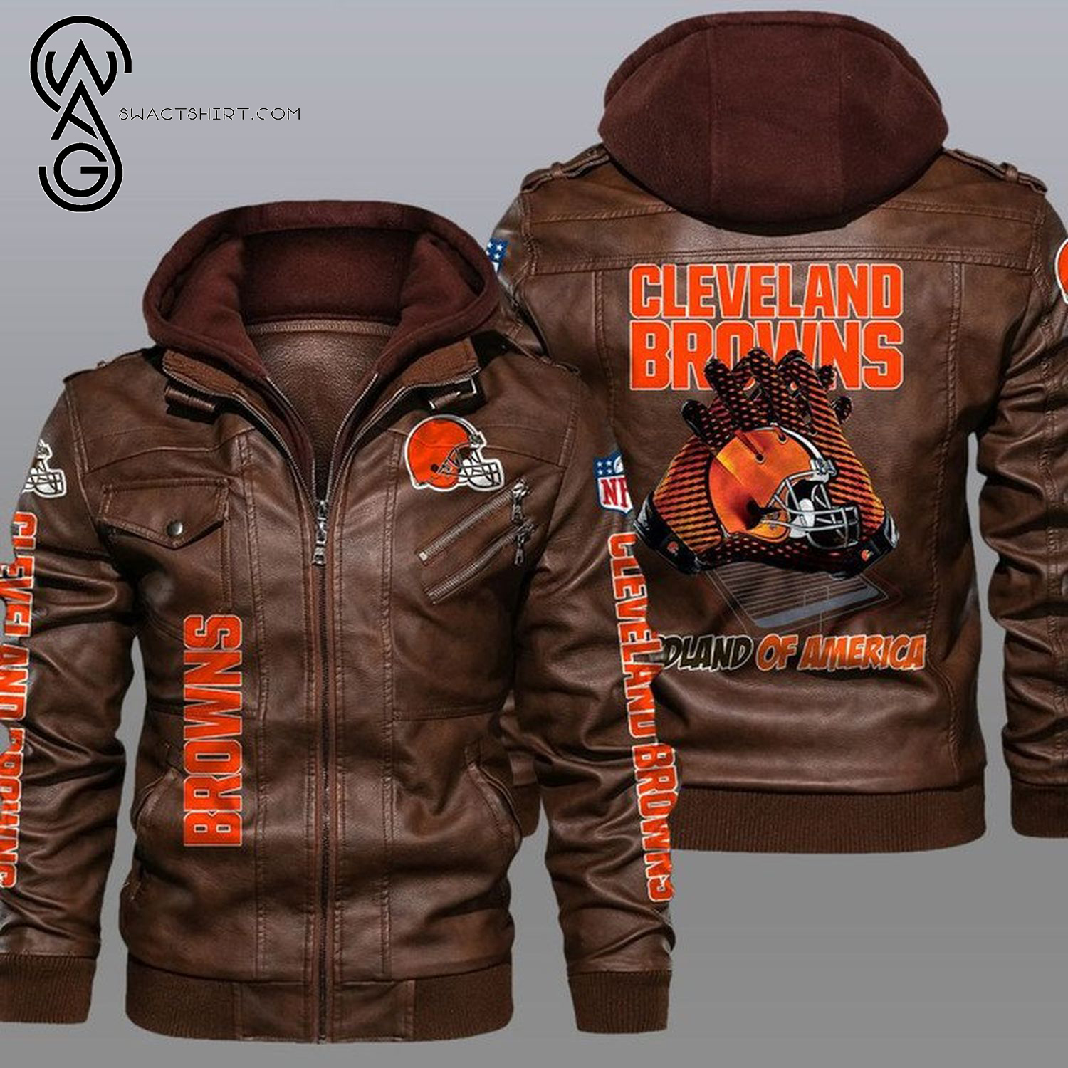 National Football League Cleveland Browns Leather Jacket