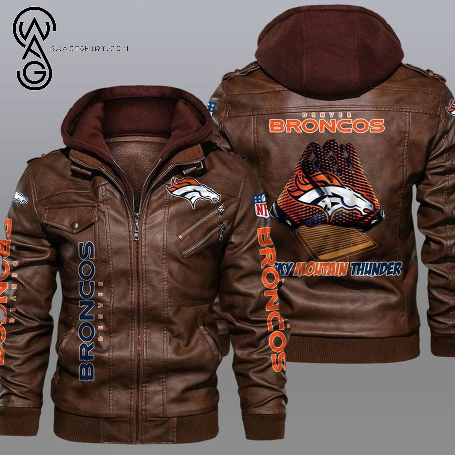 National Football League Denver Broncos Leather Jacket