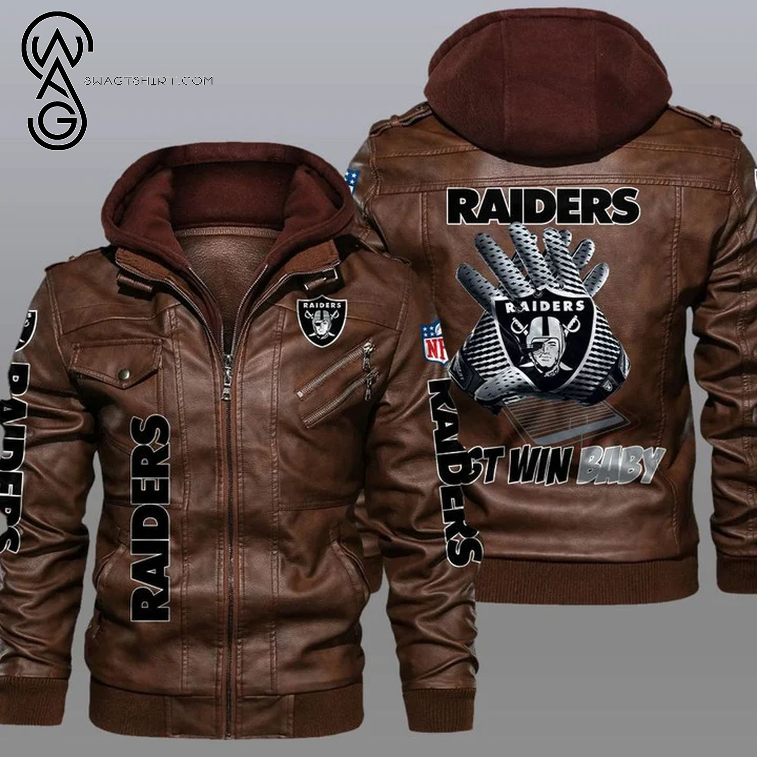 National Football League Las Vegas Raiders Leather Jacket