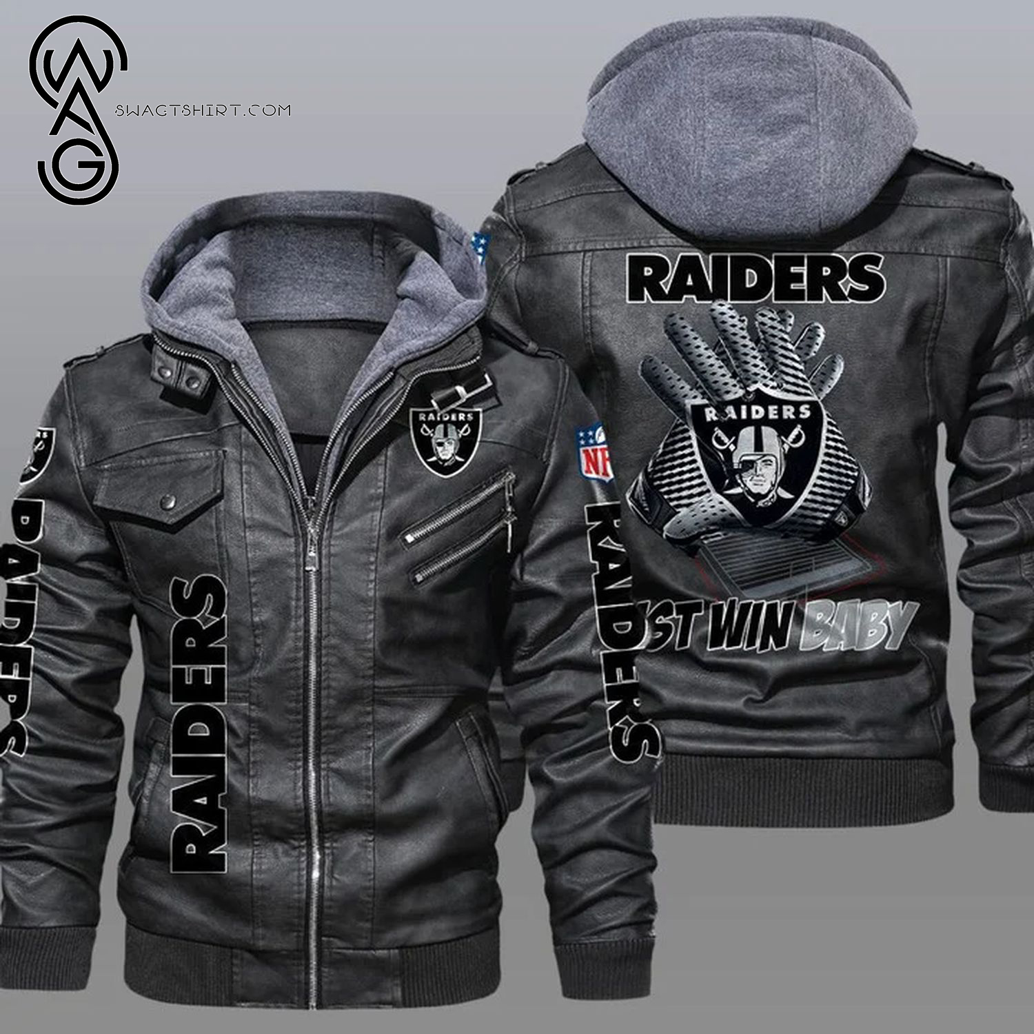 National Football League Las Vegas Raiders Leather Jacket