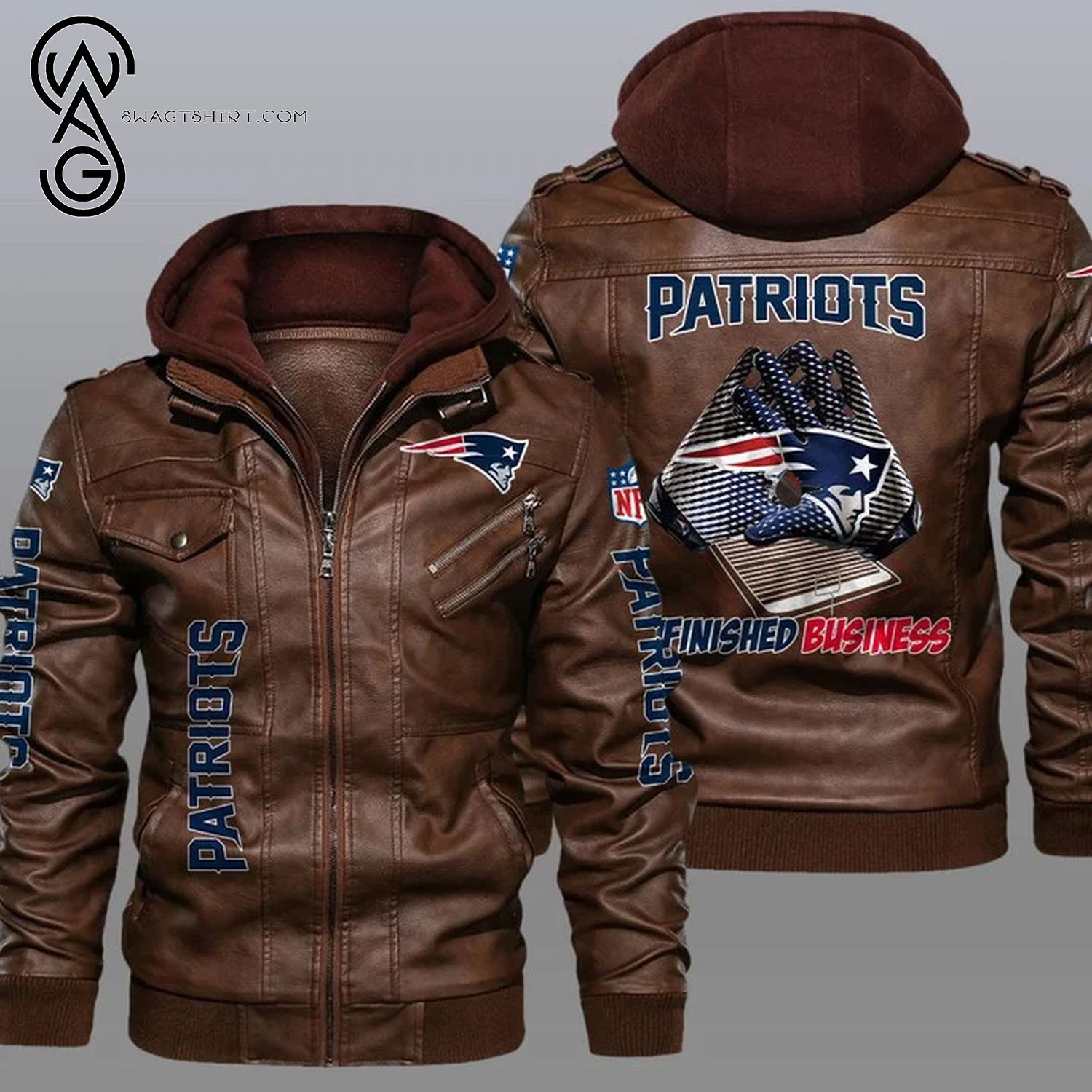 National Football League New England Patriots Leather Jacket