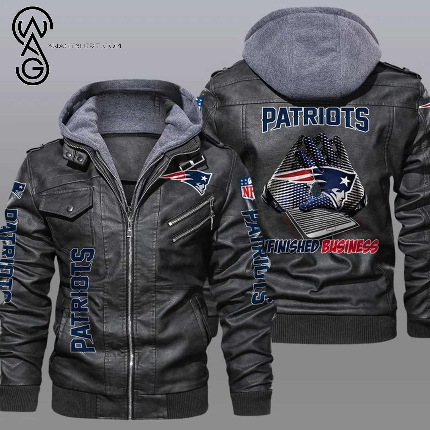 National Football League New England Patriots Leather Jacket