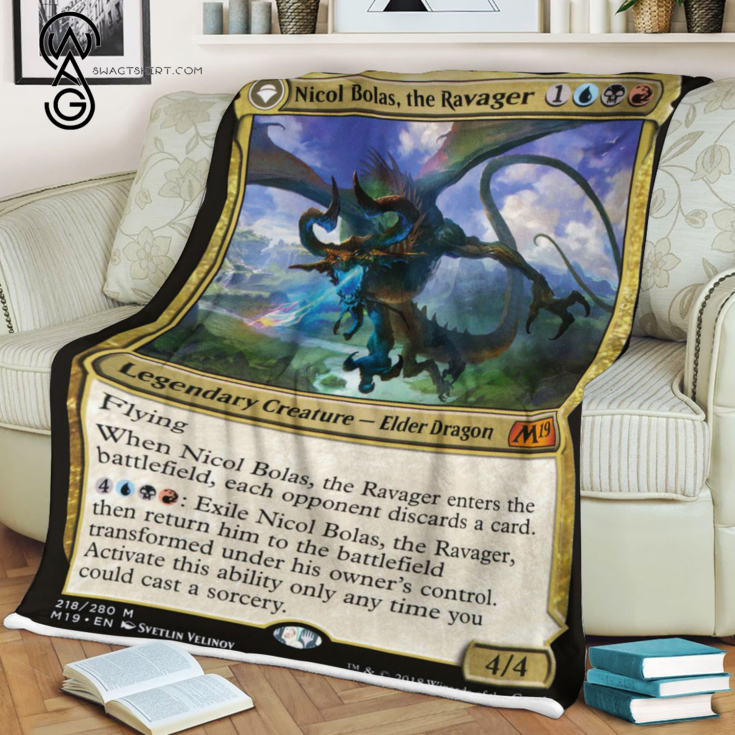 Nicol Bolas The Ravager Game Magic The Gathering Blanket