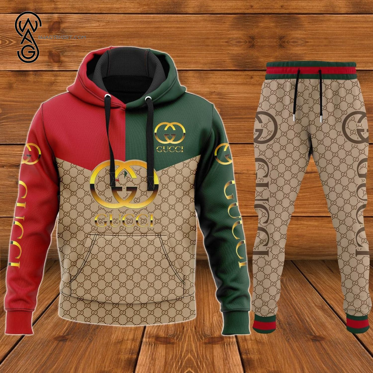 Original Gucci Full Print Hoodie And Pants