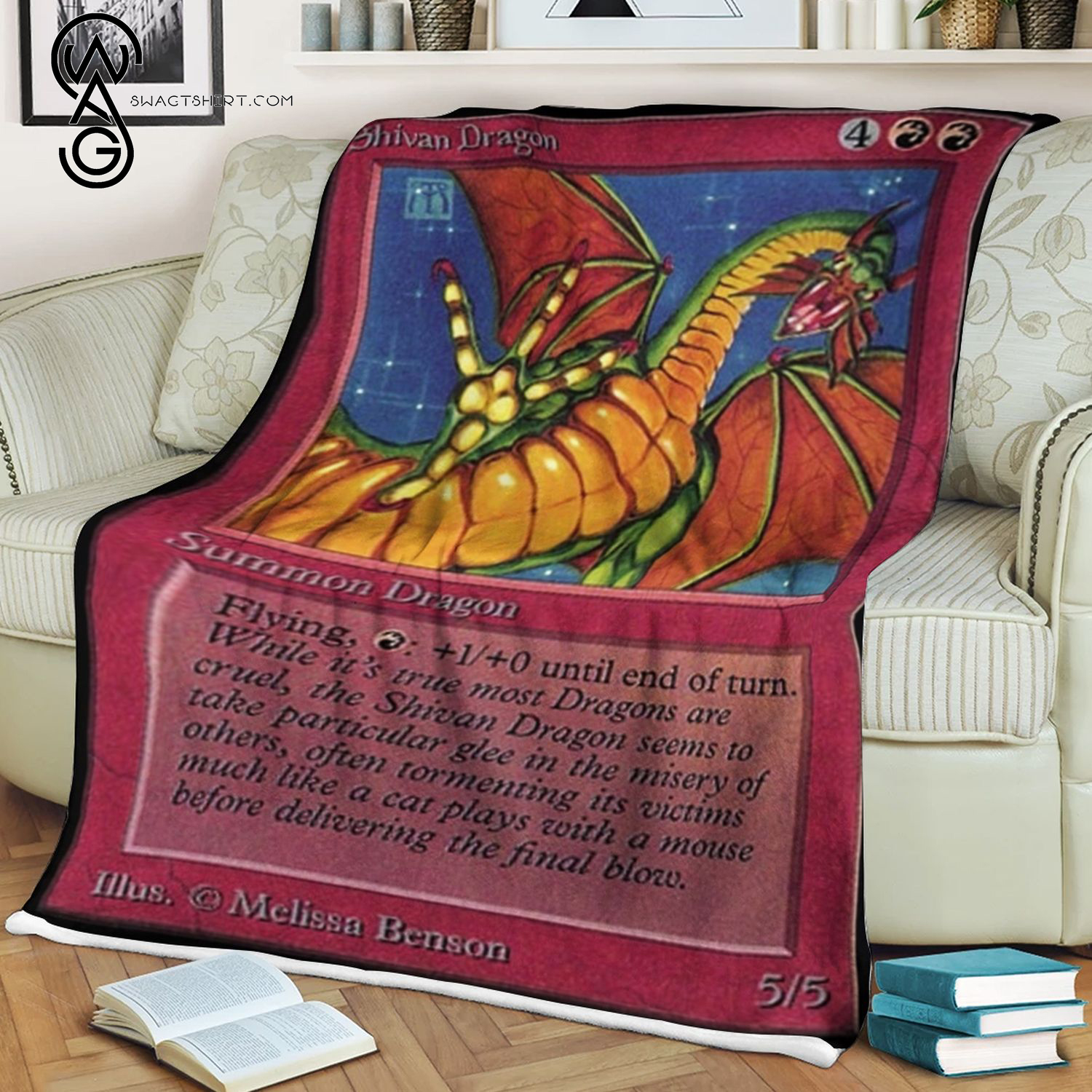 Shivan Dragon Game Magic The Gathering Blanket
