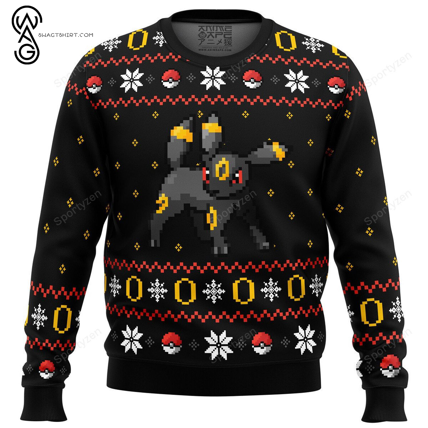 Pokemon Umbreon Full Print Ugly Christmas Sweater
