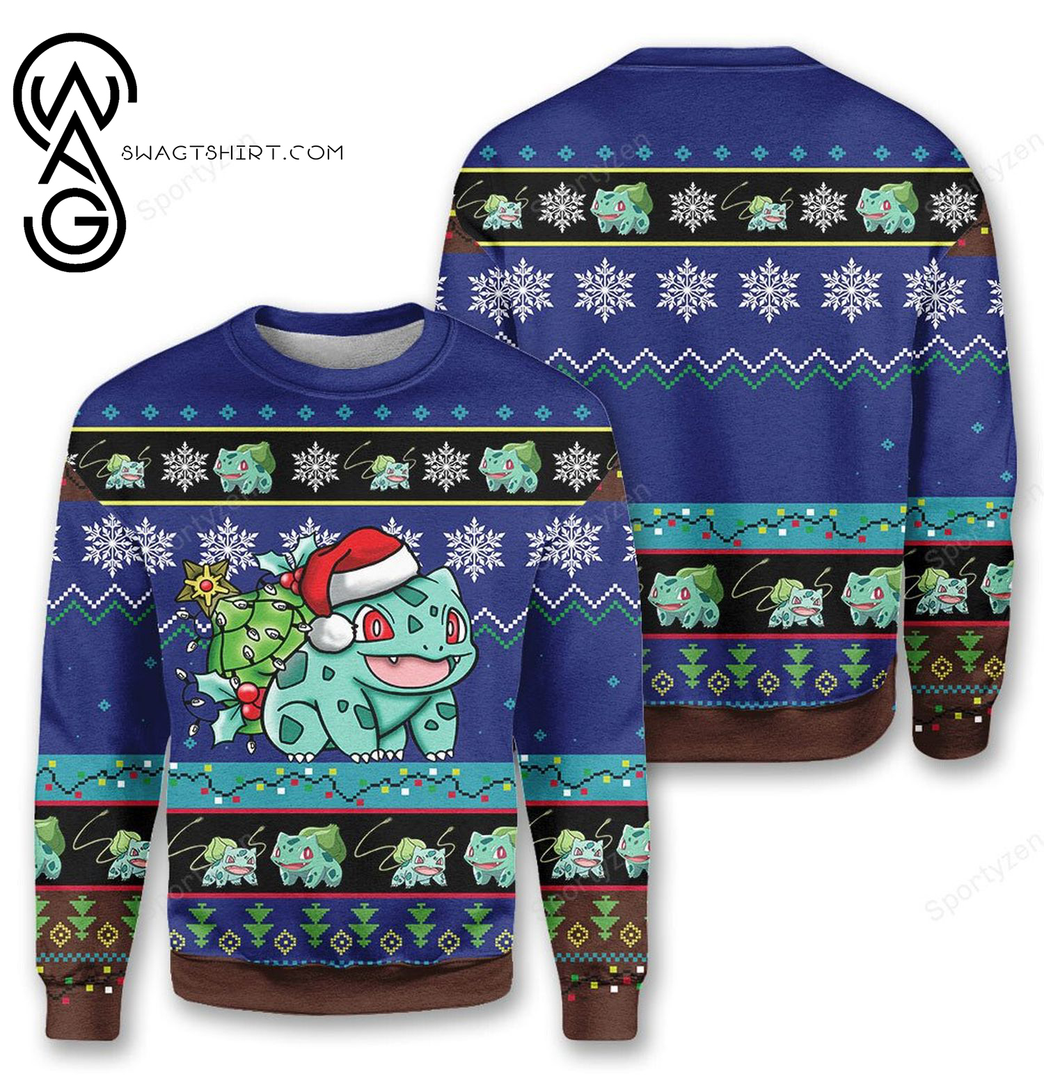 Pokemon Bulbasaur Full Print Ugly Christmas Sweater