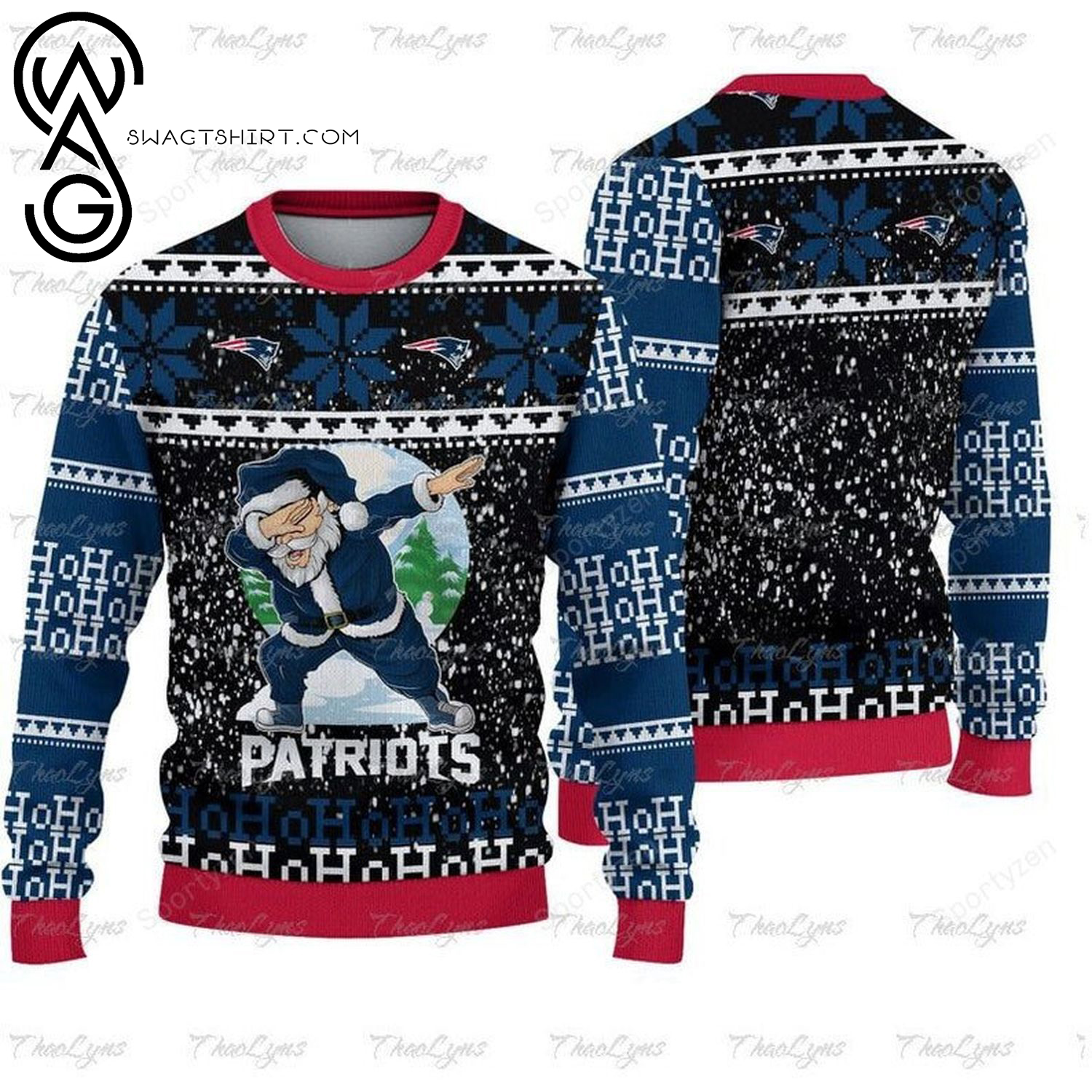 New England Patriots And Santa Claus Ugly Christmas Sweater