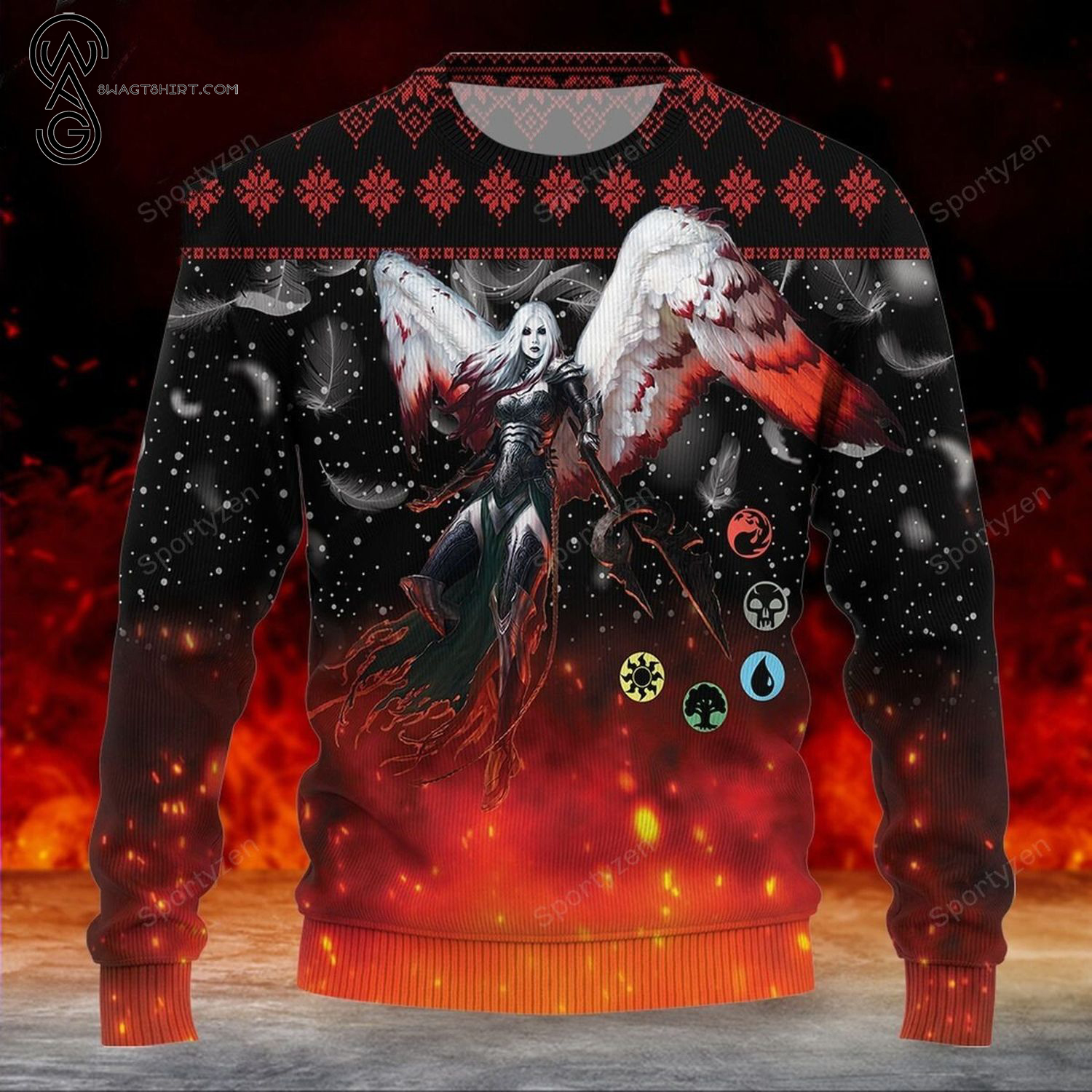 Game Magic The Gathering Avacyn Angel Of Hope Ugly Christmas Sweater