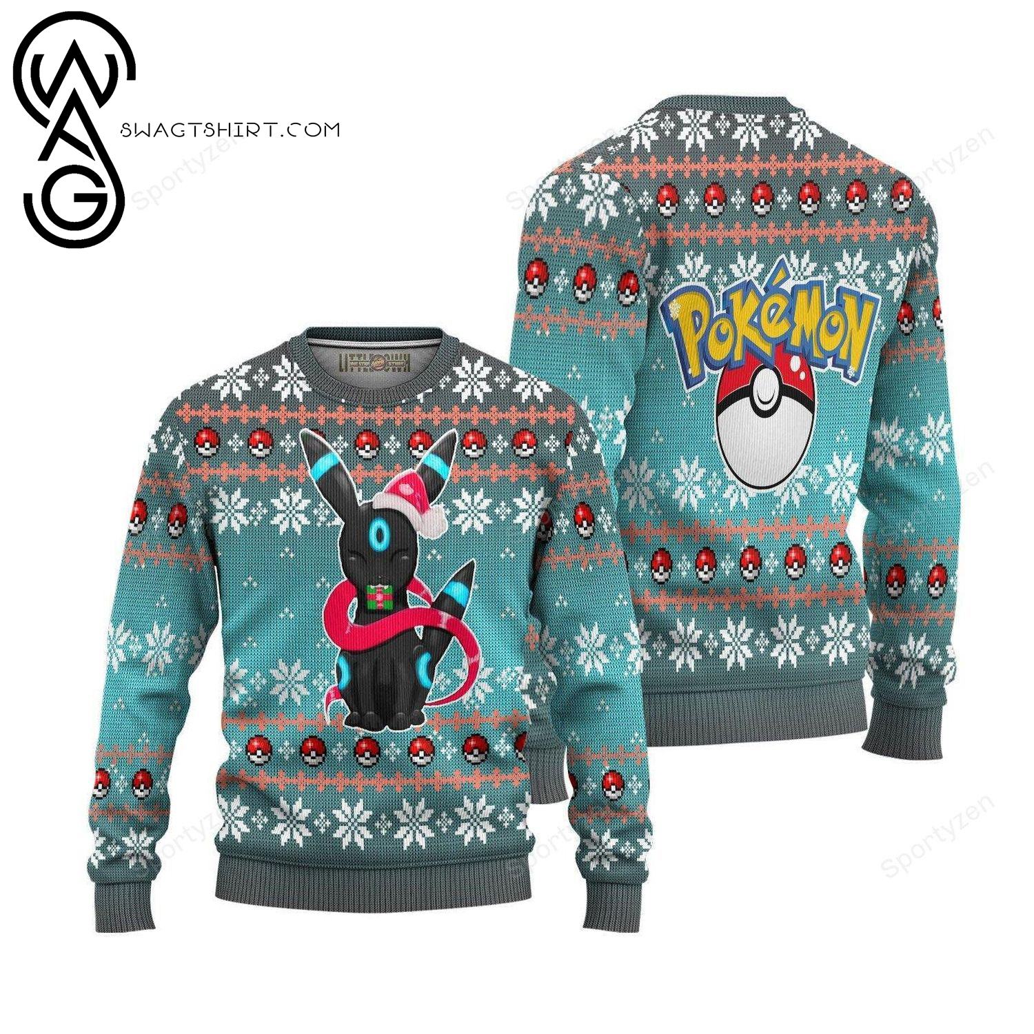 Pokemon Umbreon Anime Full Print Ugly Christmas Sweater