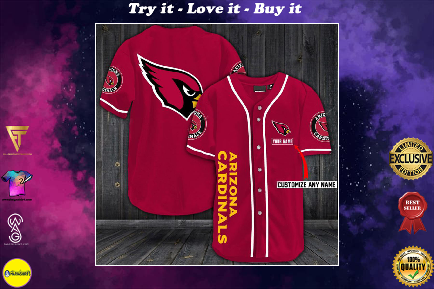 personalized name jersey arizona cardinals shirt