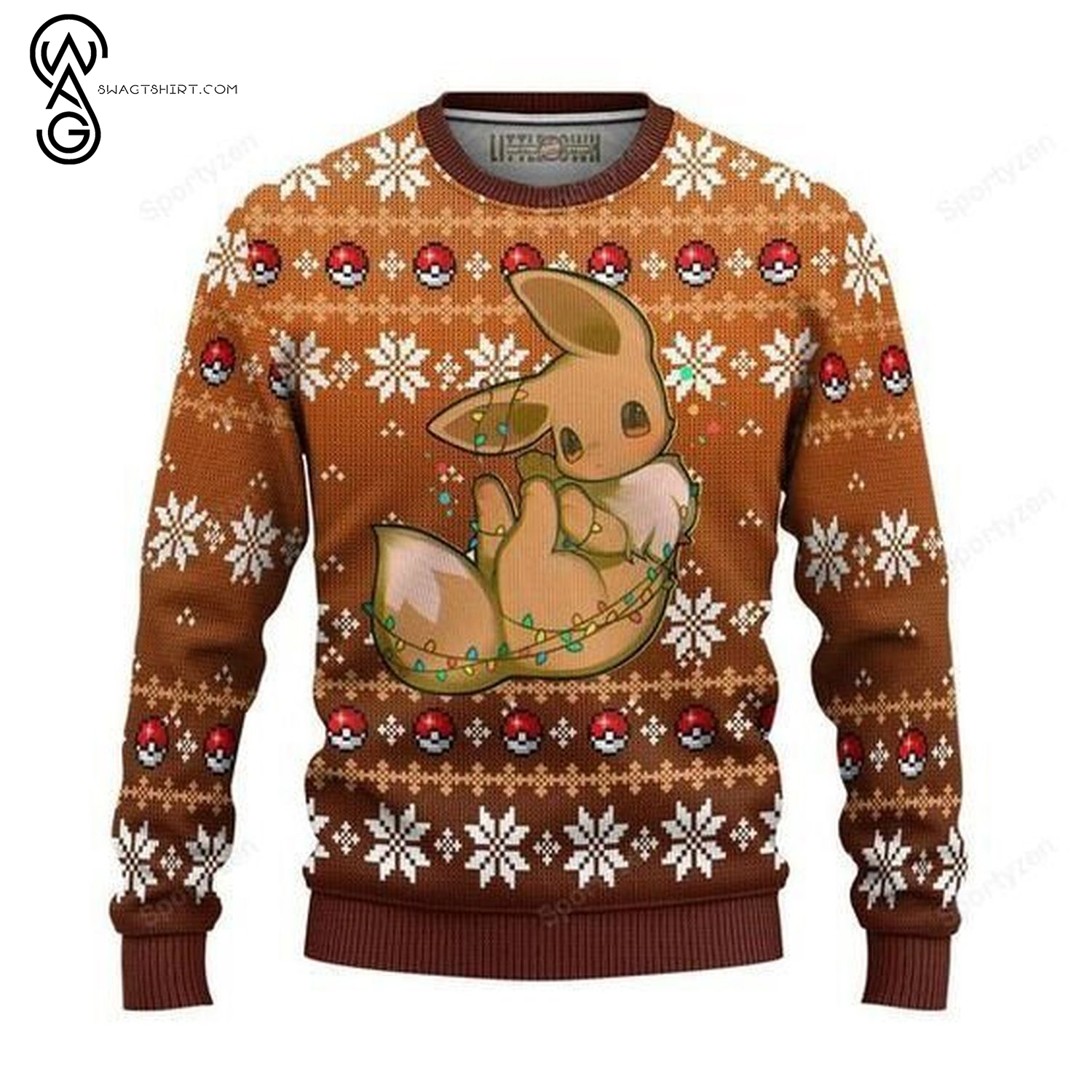 Pokemon Eevee Full Print Ugly Christmas Sweater