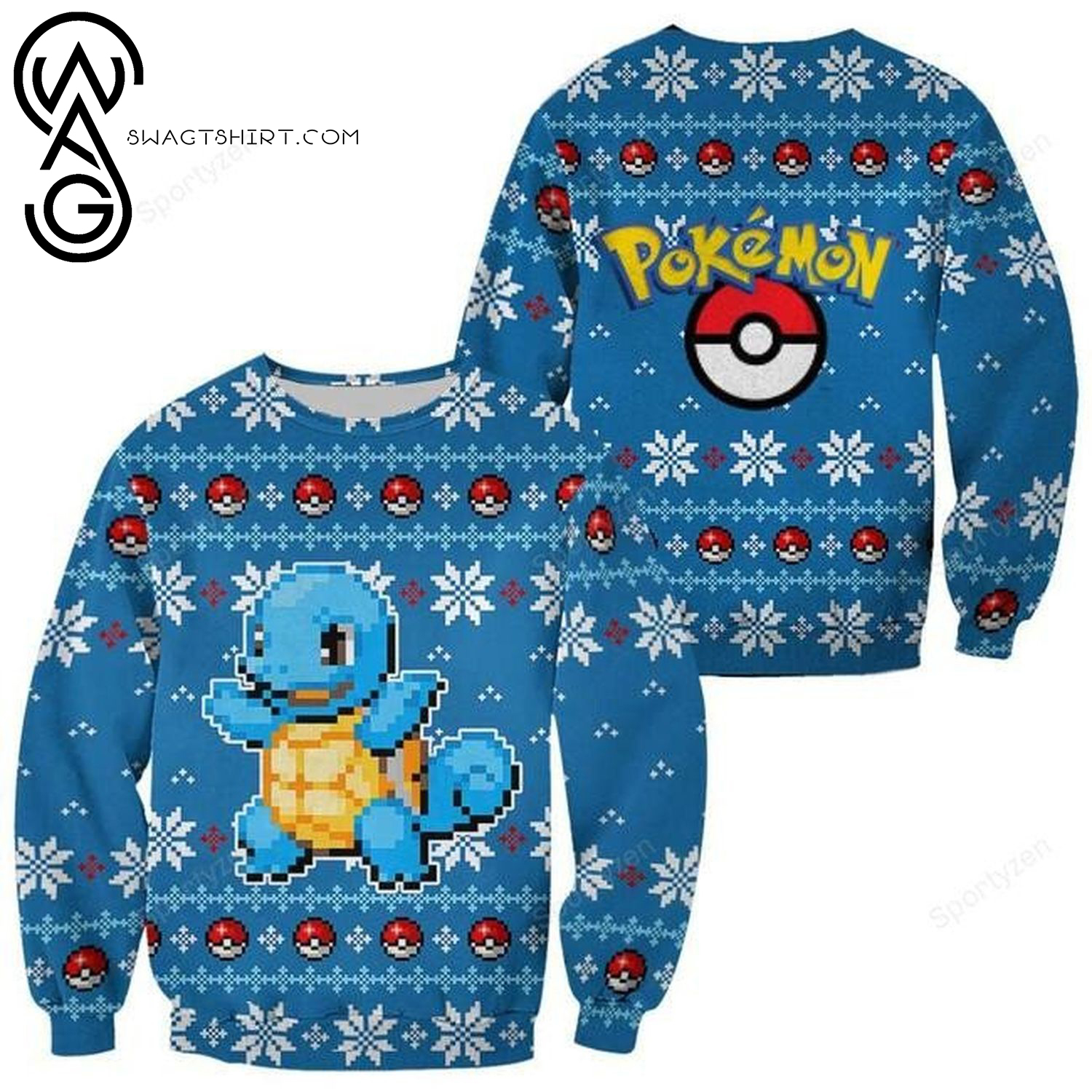 Pokemon Squirtle Full Print Ugly Christmas Sweater