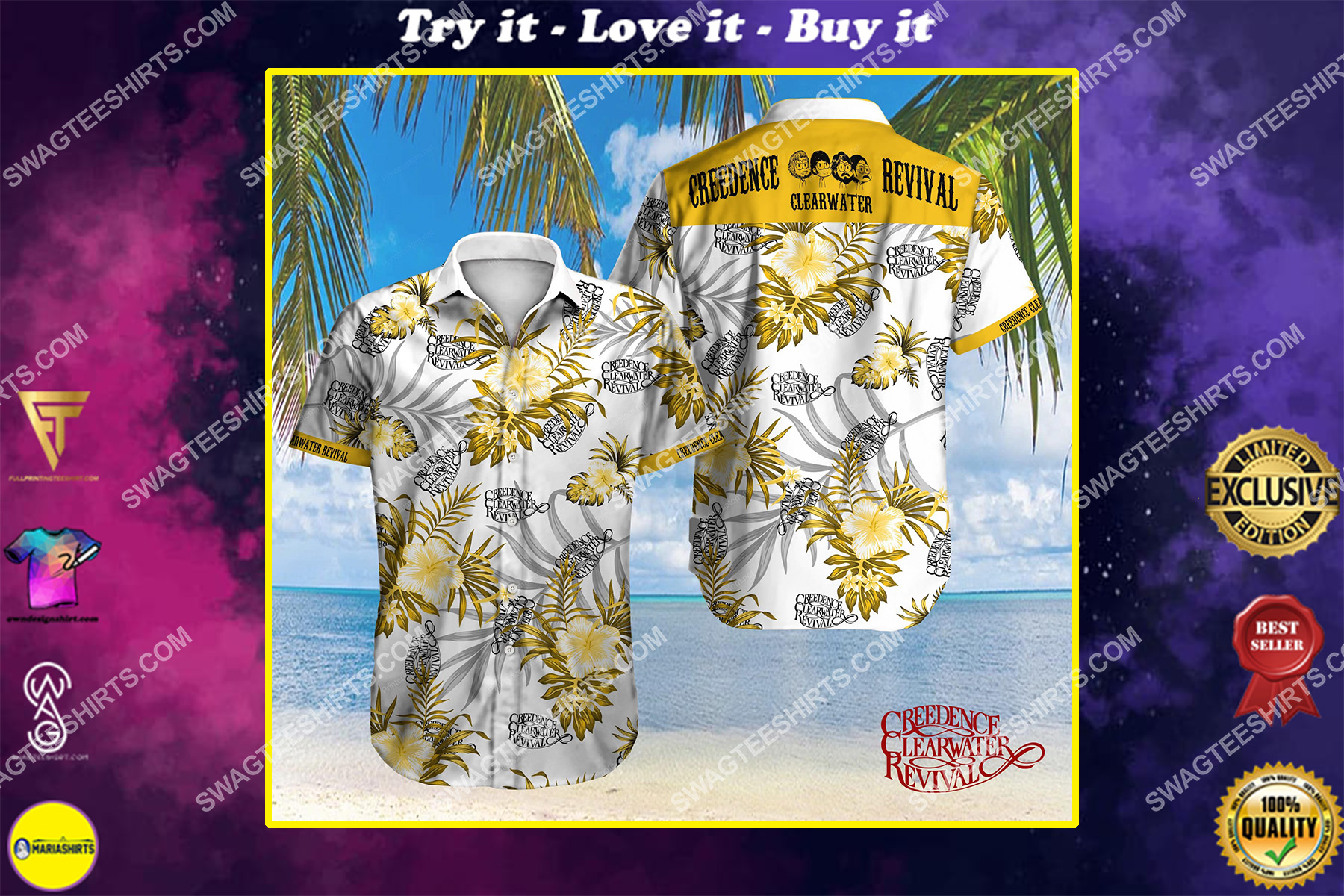 the creedence clearwater revival full printing hawaiian shirt