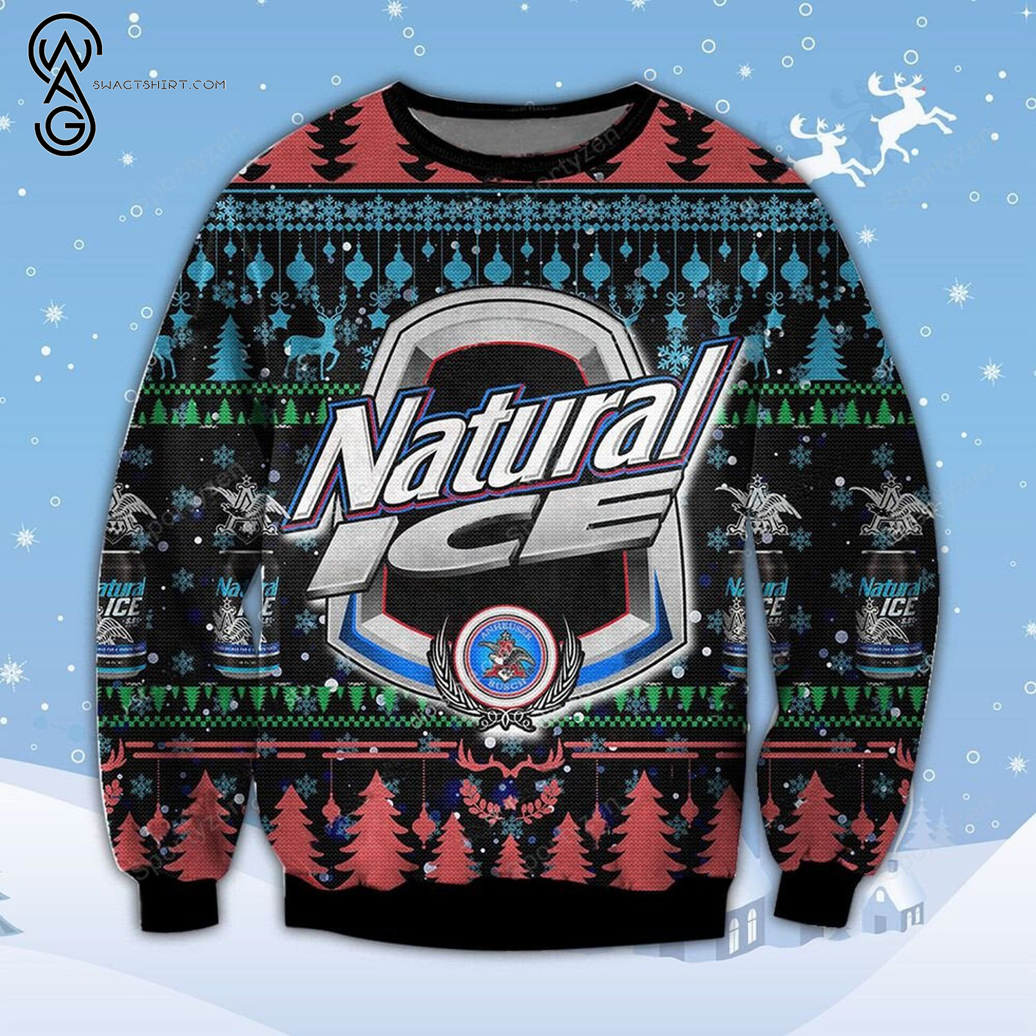 Natural Ice Beer Full Print Ugly Christmas Sweater