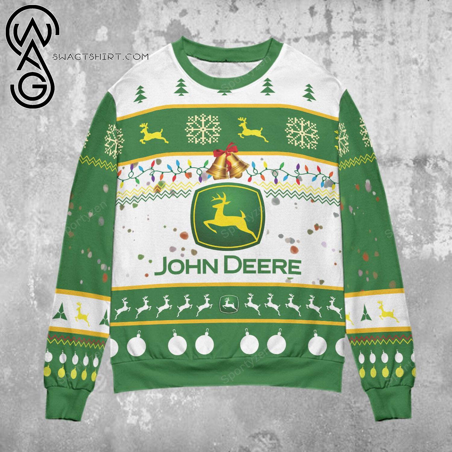 John Deere Full Print Ugly Christmas Sweater
