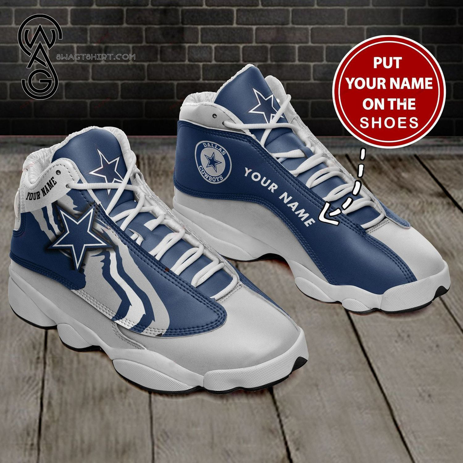 Custom Dallas Cowboys Sport Team Air Jordan 13 Shoes