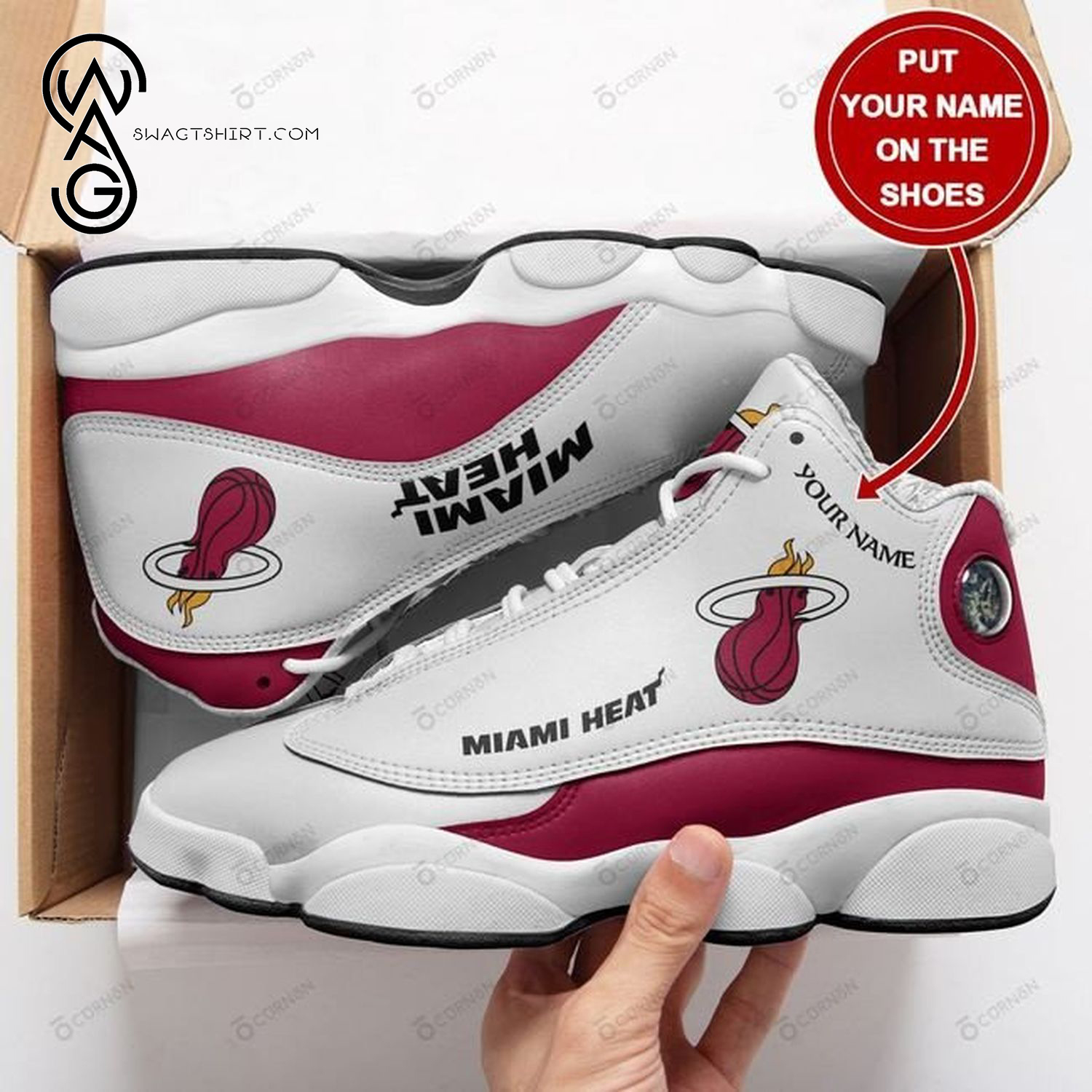 Custom NBA Miami Heat Air Jordan 13 Shoes