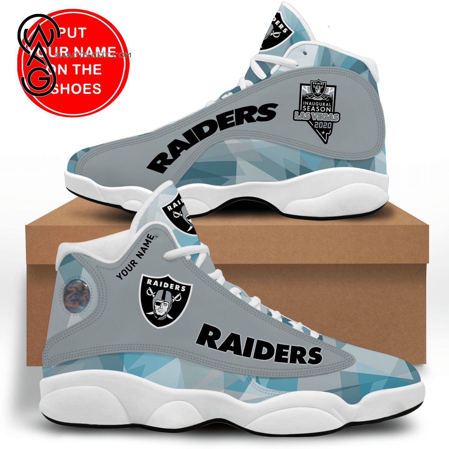 Custom Oakland Raiders Sport Team Air Jordan 13 Shoes