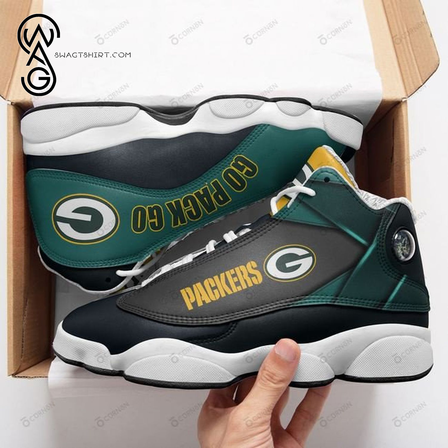 Green Bay Packers Go Pack Go Air Jordan 13 Shoes