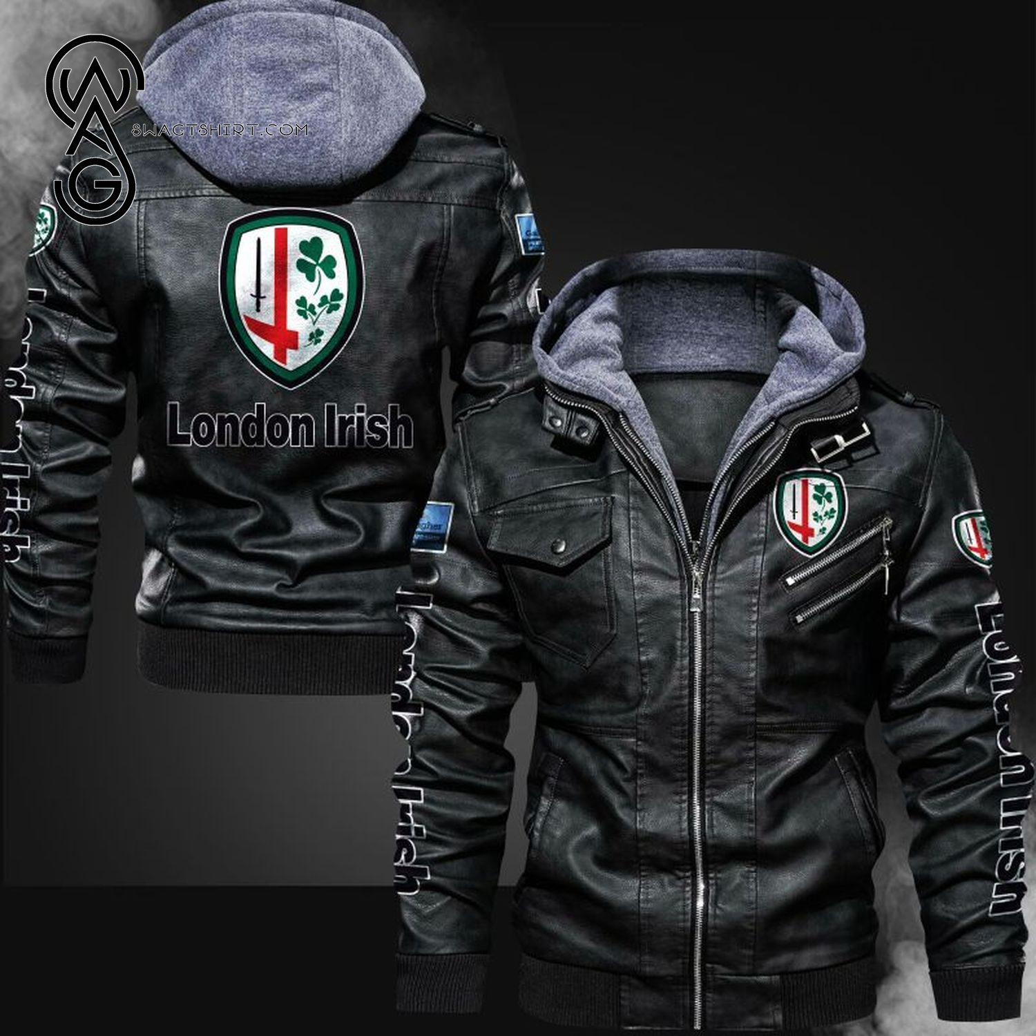 London Irish Football Club Leather Jacket