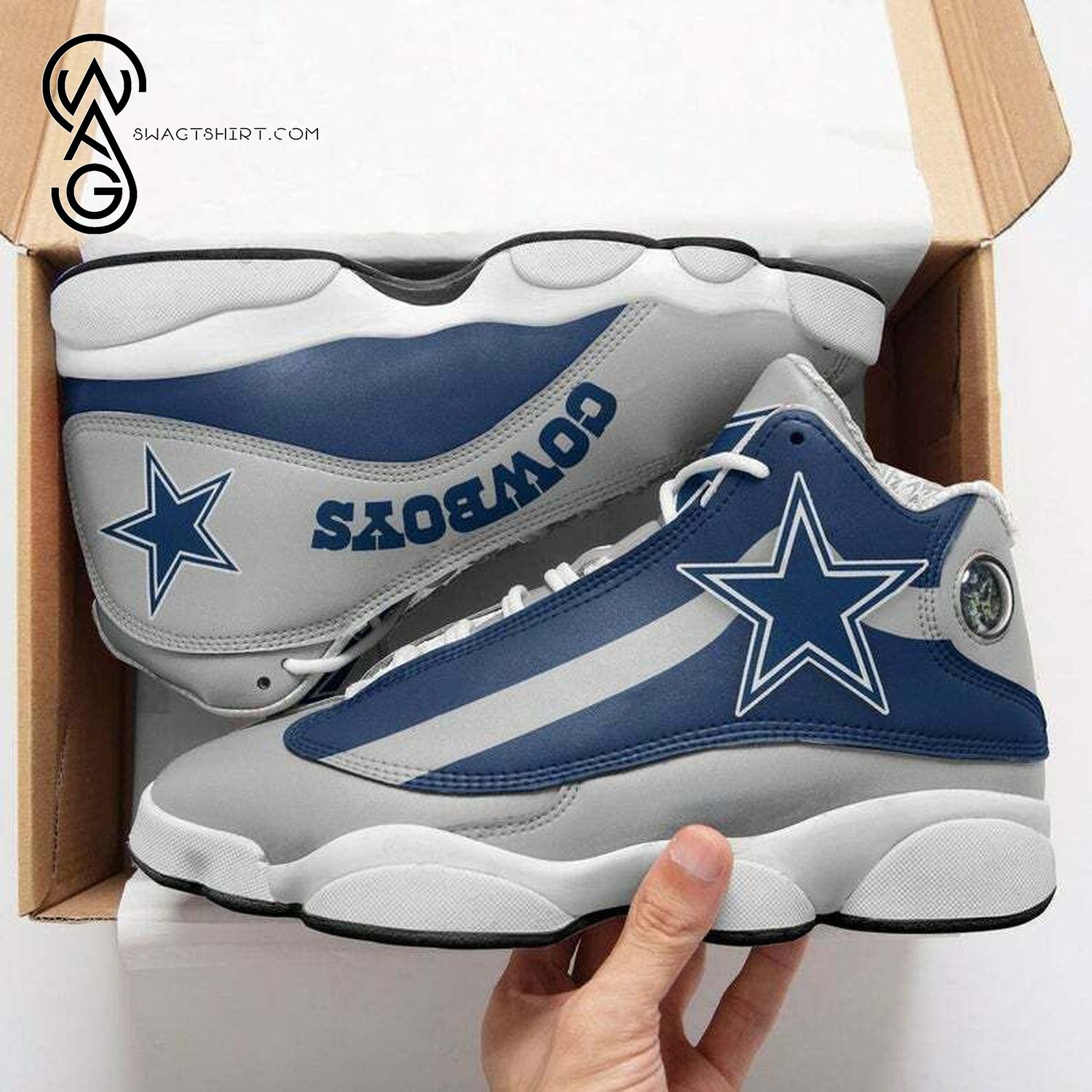 NFL Dallas Cowboys Grey Version Air Jordan 13 Shoes